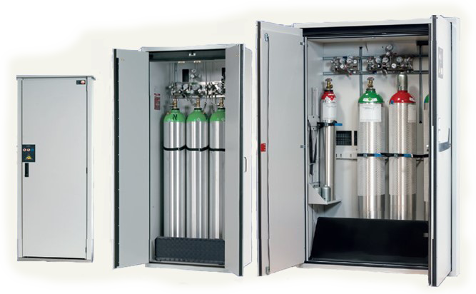 Armario para almacen de botellas de gas comprimido